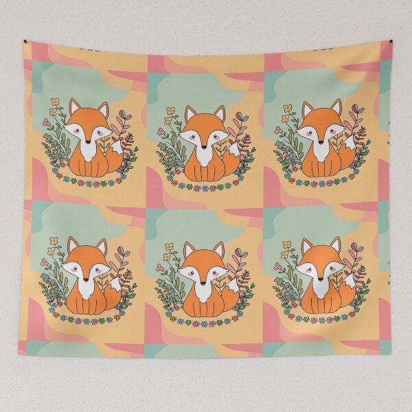 Item preview, Cute Fox. Adorable fox, watercolor fox, fox drawing, floral fox, fox image designed and sold by FoxVibes.