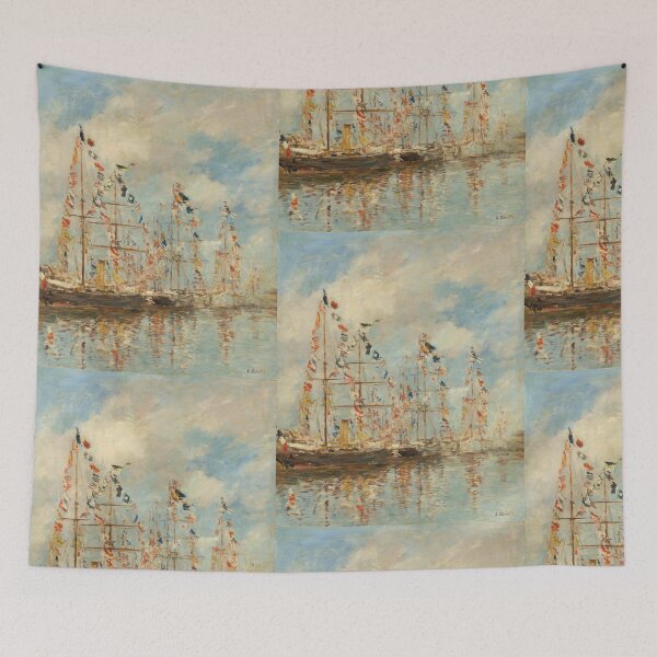 Item preview,  Eugène Boudin  Yacht Basin at Trouville-Deauville probably designed and sold by TeeARTHY.