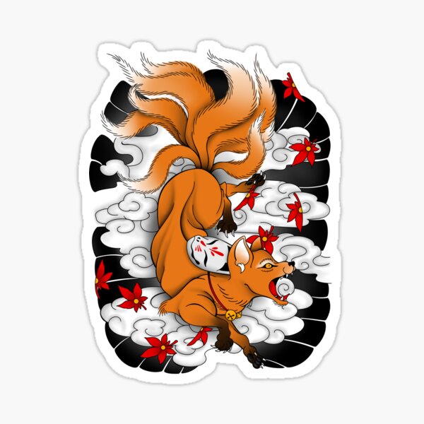 Item preview, Irezumi kitsune designed and sold by DoomyGloomyArt.