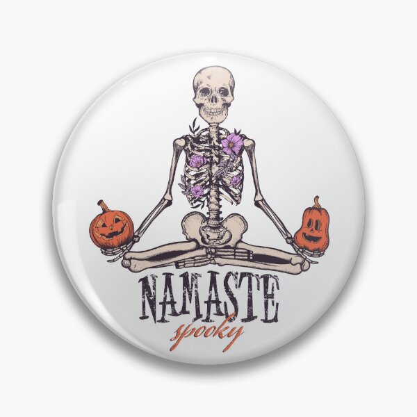 Item preview, Yoga Skeleton Halloween Tshirt, Namaste Spooky Tshirt, Spooky Tshirt, Spooky Season, Pumpkin Tshirt designed and sold by PrintBoutique23.