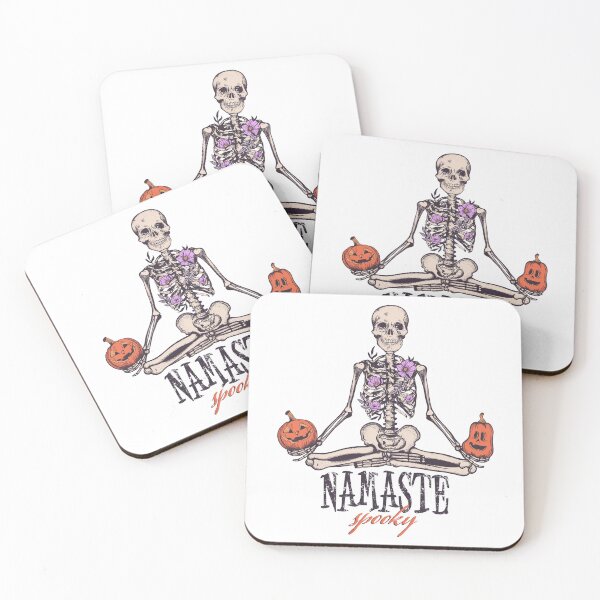Item preview, Yoga Skeleton Halloween Tshirt, Namaste Spooky Tshirt, Spooky Tshirt, Spooky Season, Pumpkin Tshirt designed and sold by PrintBoutique23.