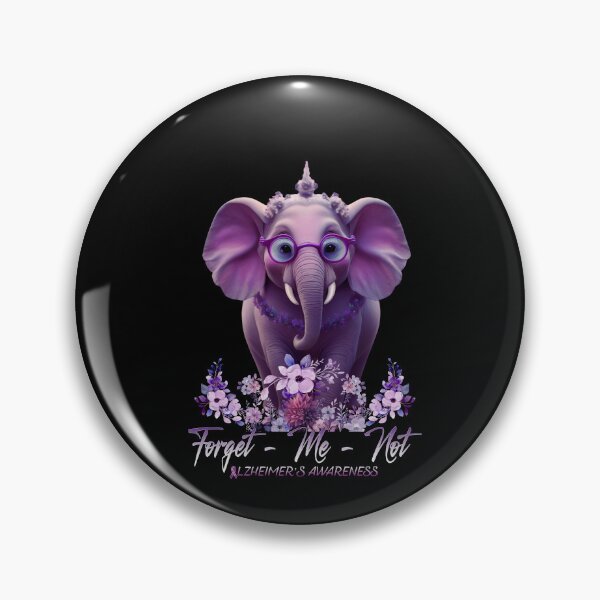 Item preview, Forget Me Not Alzheimer's Awareness Purple dementia Elephant end Alz designed and sold by Smix Pixels.
