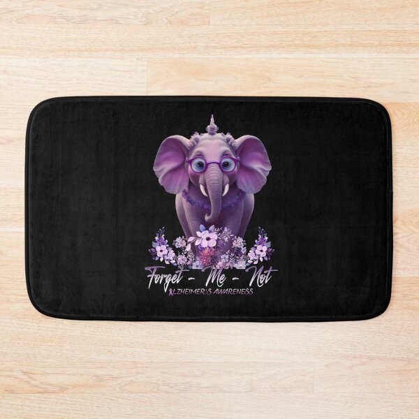 Item preview, Forget Me Not Alzheimer's Awareness Purple dementia Elephant end Alz designed and sold by Smix Pixels.