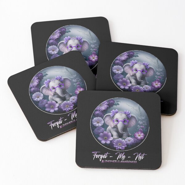 Item preview, Forget Me Not Alzheimer's Awareness Purple dementia Elephant end Alz designed and sold by Smix Pixels.