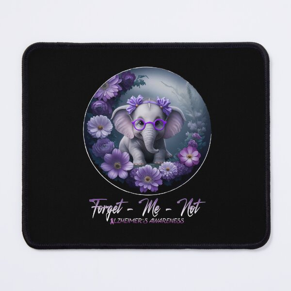 Item preview, Forget Me Not Alzheimer's Awareness Purple dementia Elephant end Alz designed and sold by Smix Pixels.