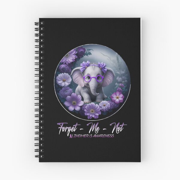 Item preview, Forget Me Not Alzheimer's Awareness Purple dementia Elephant end Alz designed and sold by Smix Pixels.