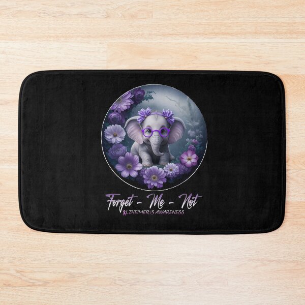 Item preview, Forget Me Not Alzheimer's Awareness Purple dementia Elephant end Alz designed and sold by Smix Pixels.