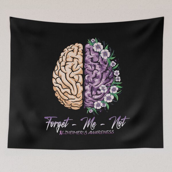 Item preview,  Forget Me Not Alzheimer's Awareness Purple dementia Brain end Alz designed and sold by Smix Pixels.