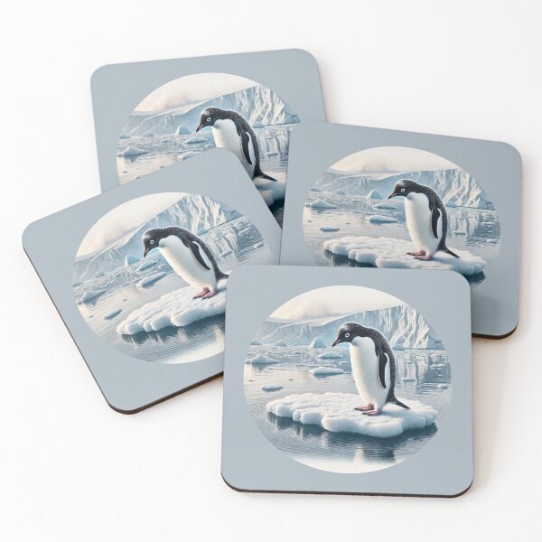 Item preview, Penguin on melting ice floe glacier climate change global warming environmental protection polar caps melting South Pole designed and sold by Annika Shurafa.