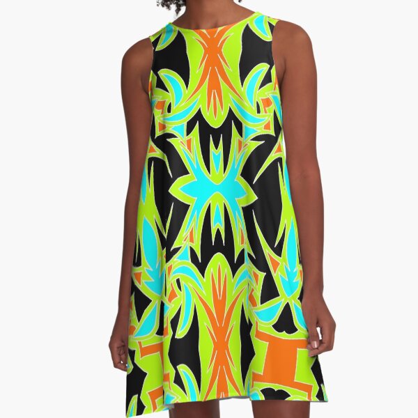 Neon Ballroom A-Line Dress