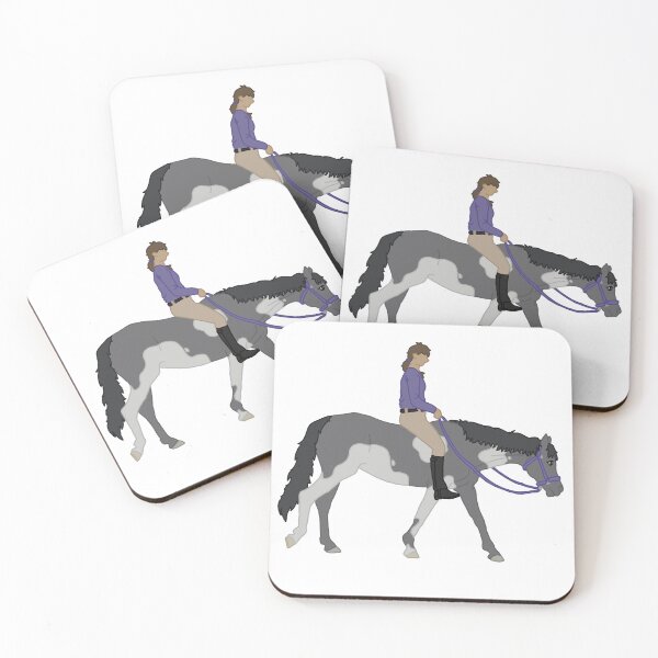 Item preview, Bareback Black Pinto Horse and Rider Purple designed and sold by Abby Art Studio.
