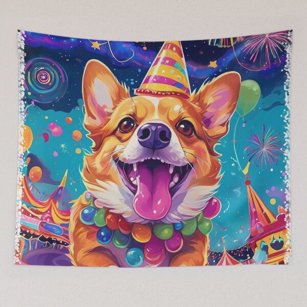Item preview, Carnival Joy Corgi designed and sold by purrfect pattern.