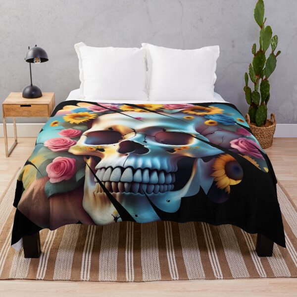 Item preview, Skull with flowers designed and sold by DebriArte.