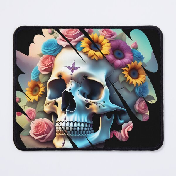Item preview, Skull with flowers designed and sold by DebriArte.