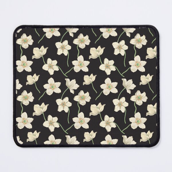 Item preview, White Floral Seamless Background Pattern designed and sold by AbuBabaStickers.