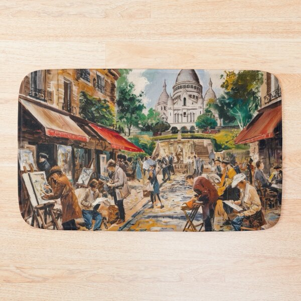 Item preview, Vibrant Montmartre Art Market Scene in Paris. Sacre Coeur.  designed and sold by CARRAANN.