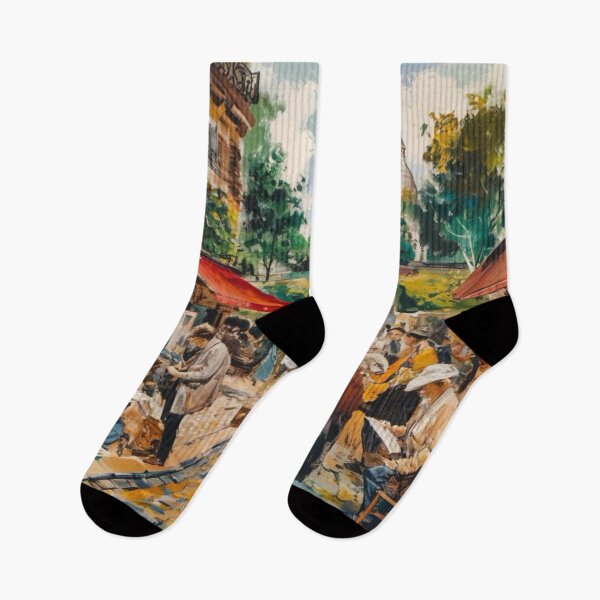 Item preview, Vibrant Montmartre Art Market Scene in Paris. Sacre Coeur. designed and sold by CARRAANN.