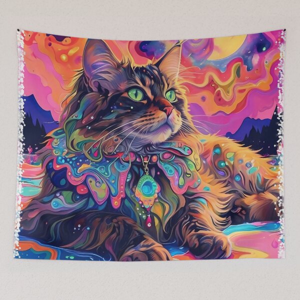 Item preview, Majestic Pastel Lotus Cat designed and sold by purrfect pattern.