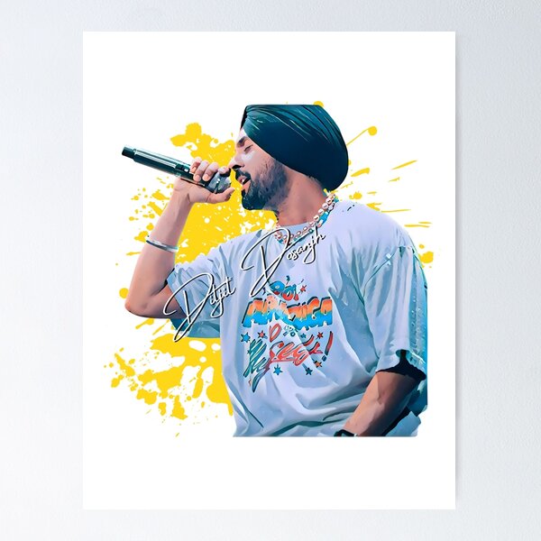 Item preview, Diljit Dosanjh HI - Def Paint Effect T-Shirt and Sticker designed and sold by DiverseDazzle.