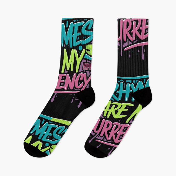Item preview, Rhymes are my Currency Hip Hop Street Legends Iconic Rapper Tribute Design designed and sold by RadDeck.