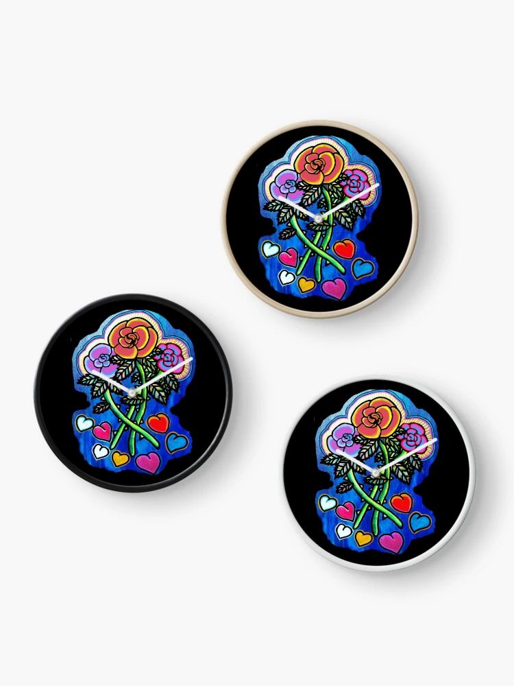 Thumbnail 3 of 4, Clock, Luminous Roses designed and sold by RhiSun505.