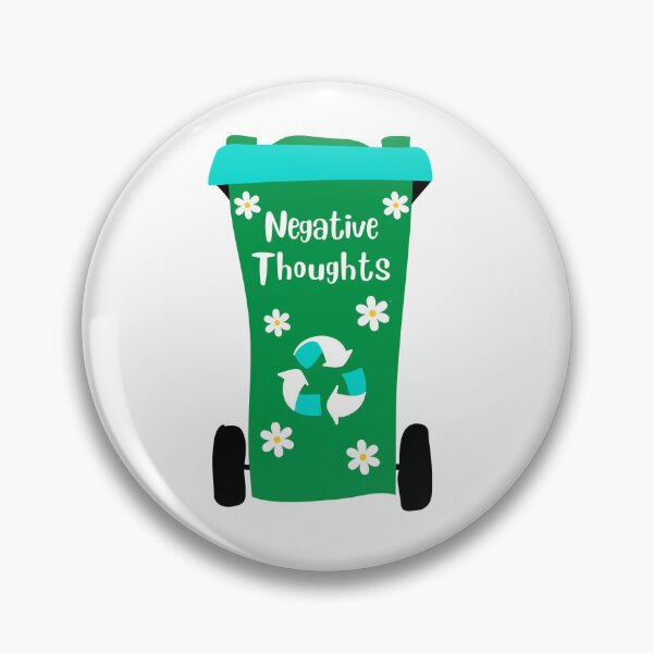 Item preview, No Negative Thoughts Dustbin Trashcan | Mental Health | Emotional Health designed and sold by Sketchbook Studio by Aqsaa.