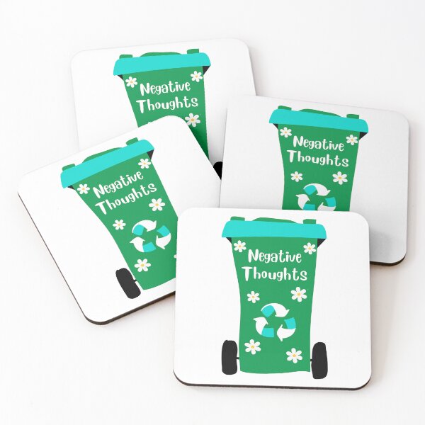 Item preview, No Negative Thoughts Dustbin Trashcan | Mental Health | Emotional Health designed and sold by Sketchbook Studio by Aqsaa.