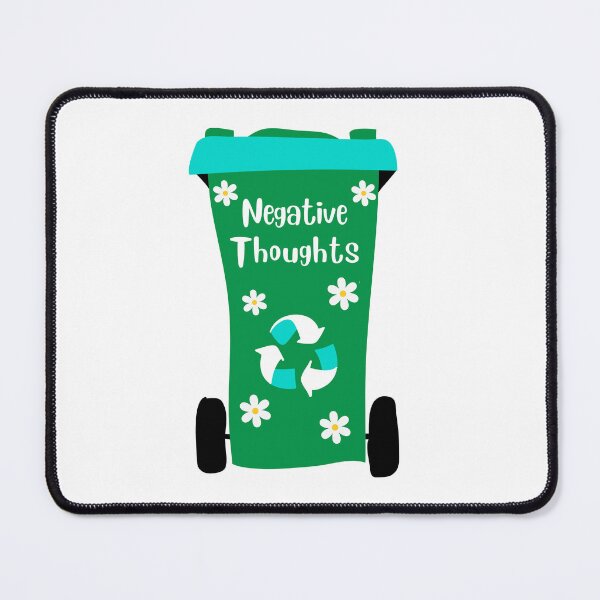 Item preview, No Negative Thoughts Dustbin Trashcan | Mental Health | Emotional Health designed and sold by Sketchbook Studio by Aqsaa.