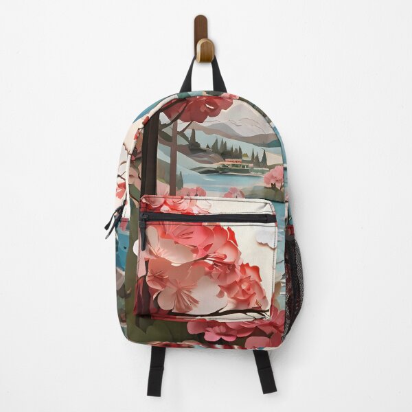 Item preview, Ancient City Cherry Blossom Paper Cut Digital Art designed and sold by PaintedPixels01.