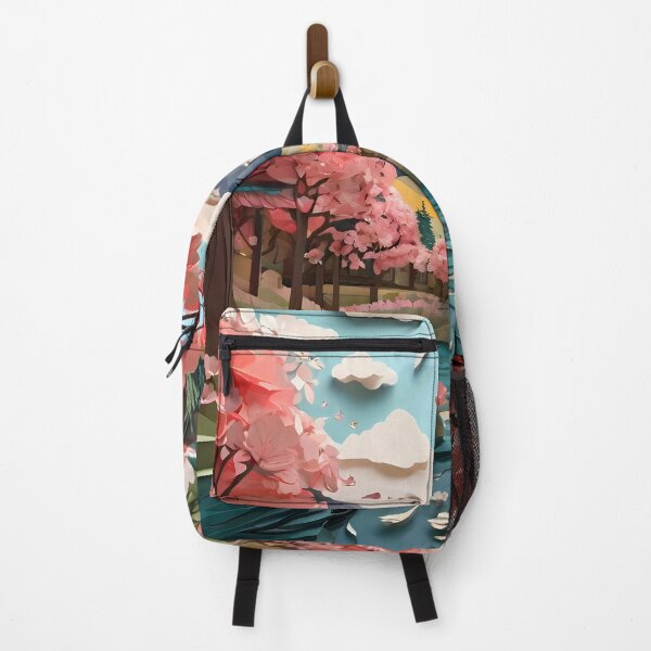 Item preview, Ancient City Cherry Blossom Paper Cut Digital Art designed and sold by PaintedPixels01.