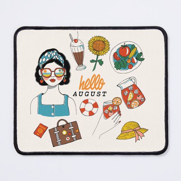 Item preview, HELLO AUGUST CALENDAR ILLUSTRATION SUMMER VIBES designed and sold by THE PRINTED SQUARE STUDIO.