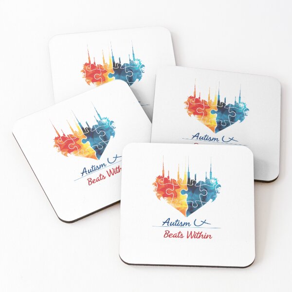 Item preview, Autism Beats Within Heartbeat Puzzle Art Print designed and sold by Atsariya.