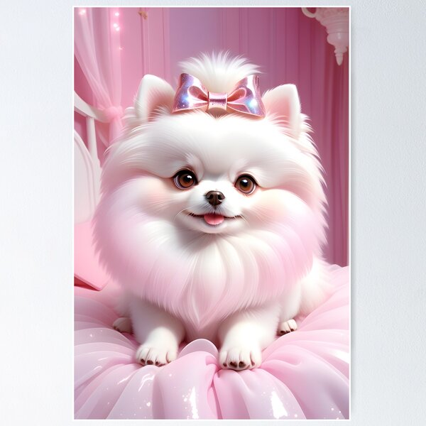 Pink fashion pomeranian dog