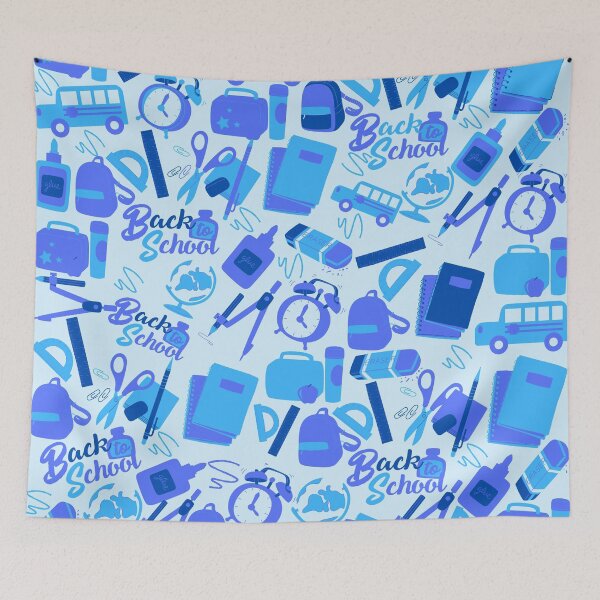 Item preview, Trendy cool blue Back to School Pattern  designed and sold by DesignYourWaystore.