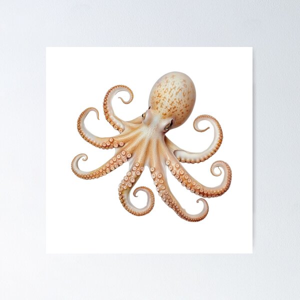 Item preview, Watercolor Pale Octopus Isolated on White Background designed and sold by tjnextgen99.