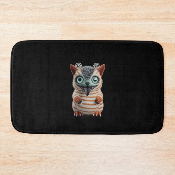 Item preview, Fantastical Creature with Striped Fur, Large Green Eyes, Pointed Ears, and a Protruding Tongue designed and sold by macadolie.