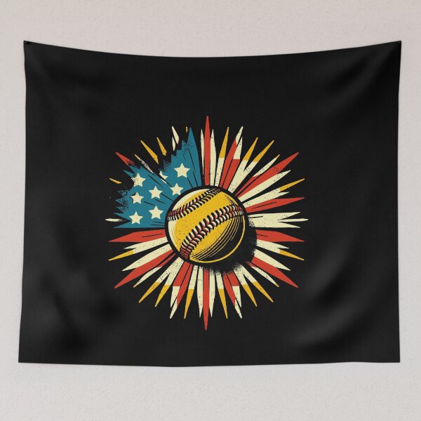 Item preview, Retro American Softball US Flag 4th Of July designed and sold by Dressed For  Duty.