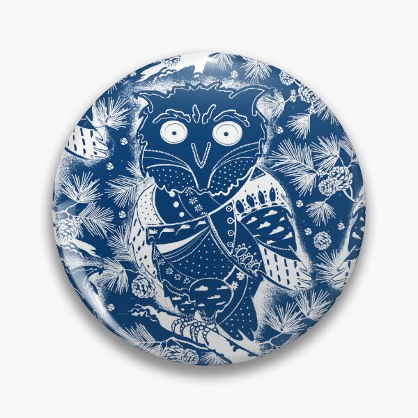 Item preview, Dark blue owl with cones designed and sold by Alex  Blud.