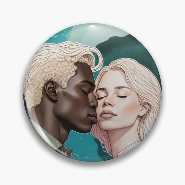 Item preview, Cosmic Romance, Love Passion Race Diversity, Anti-racism Equality Mindset Society, Community Marriage Couple Interracial Painting Art Print designed and sold by 83oranges.com.