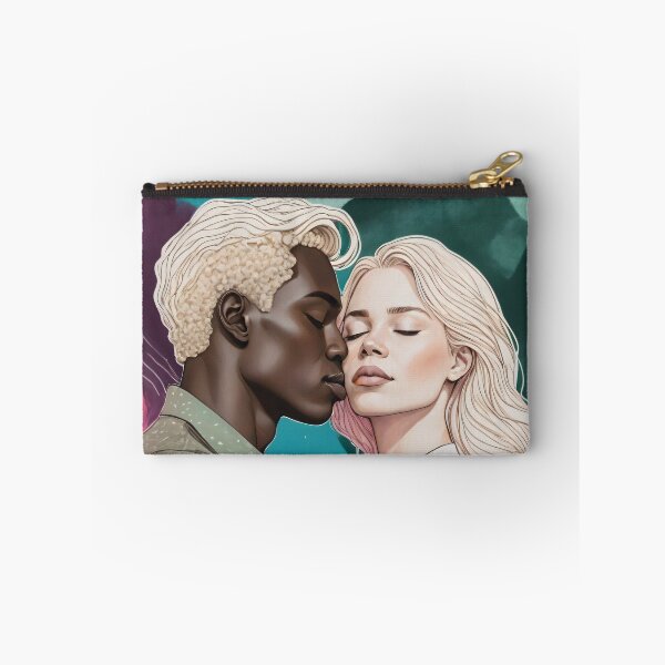 Item preview, Cosmic Romance, Love Passion Race Diversity, Anti-racism Equality Mindset Society, Community Marriage Couple Interracial Painting Art Print designed and sold by 83oranges.com.