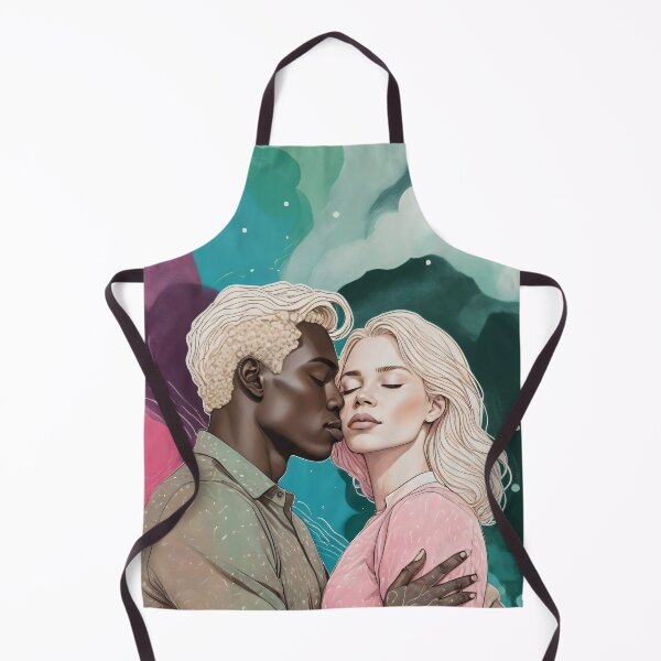 Item preview, Cosmic Romance, Love Passion Race Diversity, Anti-racism Equality Mindset Society, Community Marriage Couple Interracial Painting Art Print designed and sold by 83oranges.com.