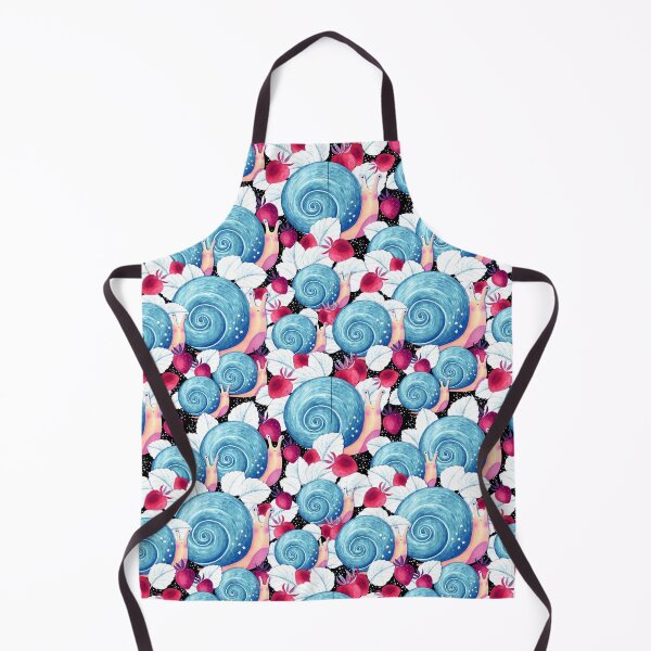 Item preview, Snails and strawberries, Light blue on black background designed and sold by Alex  Blud.