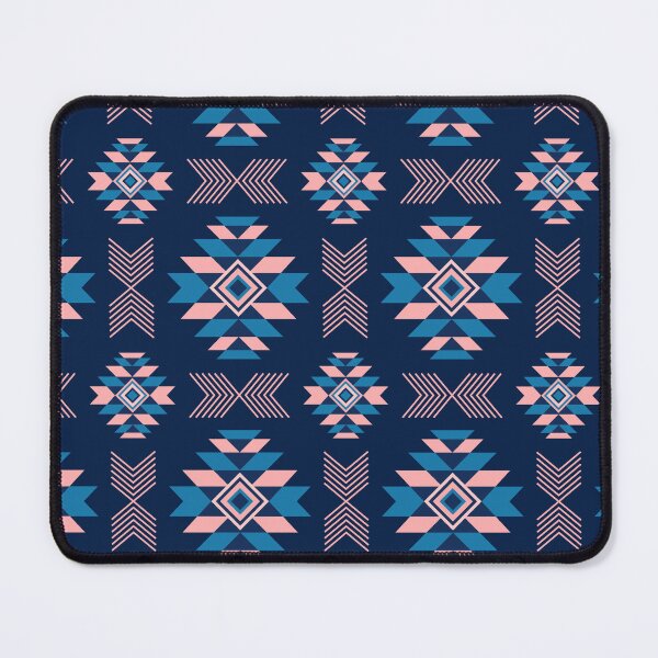 Item preview, Blue Pink Carpet American Native, Tribal Aztec pattern art.  designed and sold by teaw-teaw.