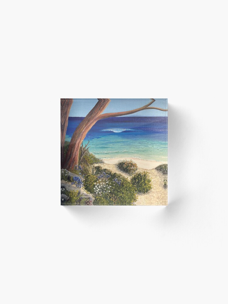 Thumbnail 2 of 5, Acrylic Block, Heading Down To The Beach designed and sold by KellyLoganArt.