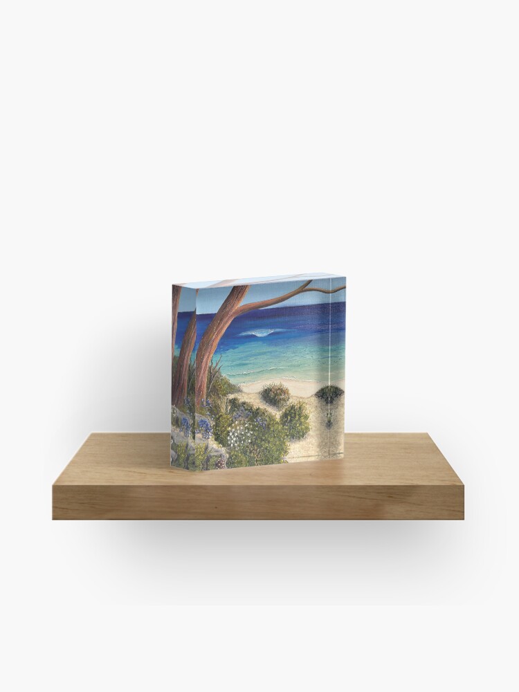 Thumbnail 1 of 5, Acrylic Block, Heading Down To The Beach designed and sold by KellyLoganArt.