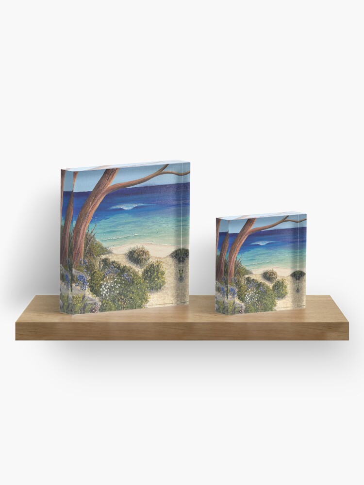 Thumbnail 4 of 5, Acrylic Block, Heading Down To The Beach designed and sold by KellyLoganArt.