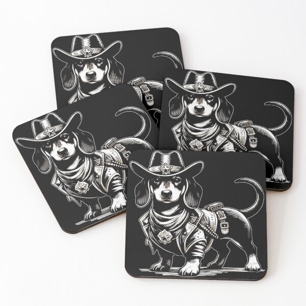 Item preview, English Cream Dachshund Cowboy designed and sold by TomFrontierArt.
