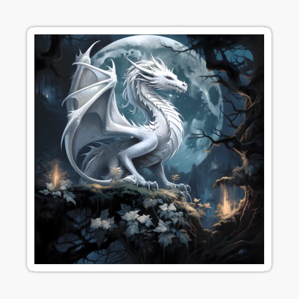 Item preview, Silver Dragon In the Moonlight designed and sold by FantasyFusion.