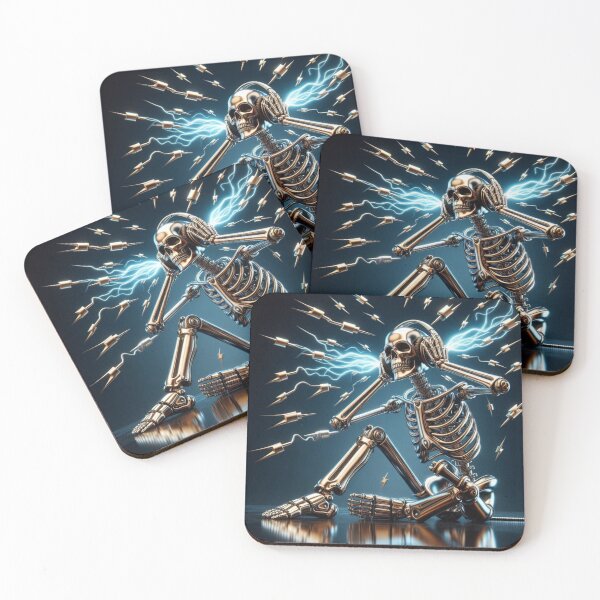 Item preview, Funny Skeleton Sitting on Floor while Listening Music designed and sold by GaborSkeleton.