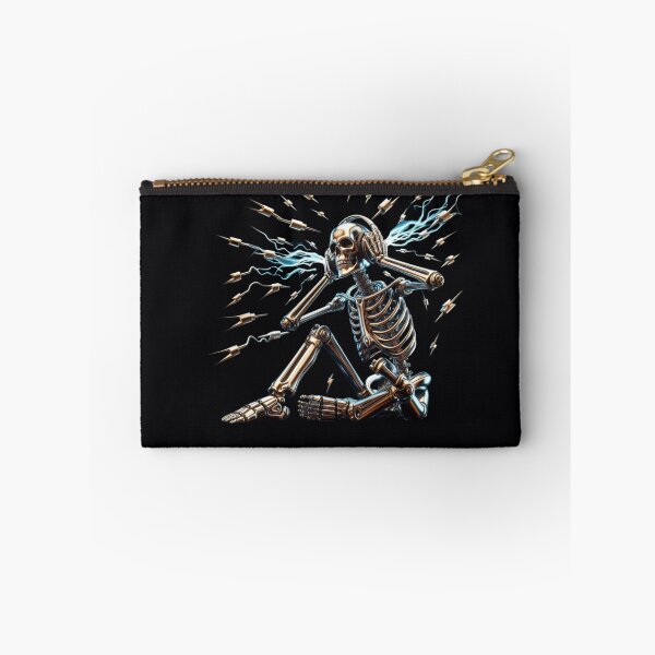 Item preview, Funny Skeleton Sitting on Floor while Listening Music designed and sold by GaborSkeleton.